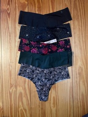 NWT Victoria's Secret Thongs - Black, Floral, Green, Navy